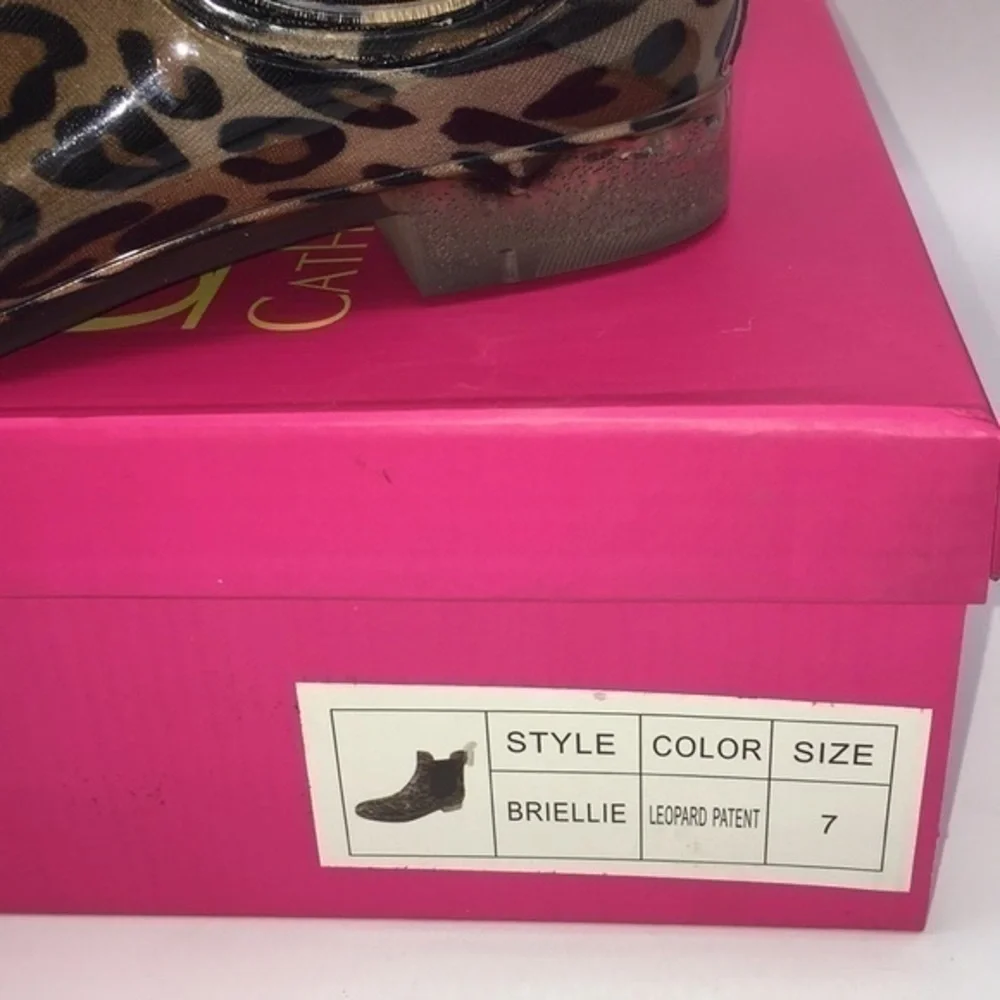 CATHERINE MALANDRINO Leopard bow rain boots